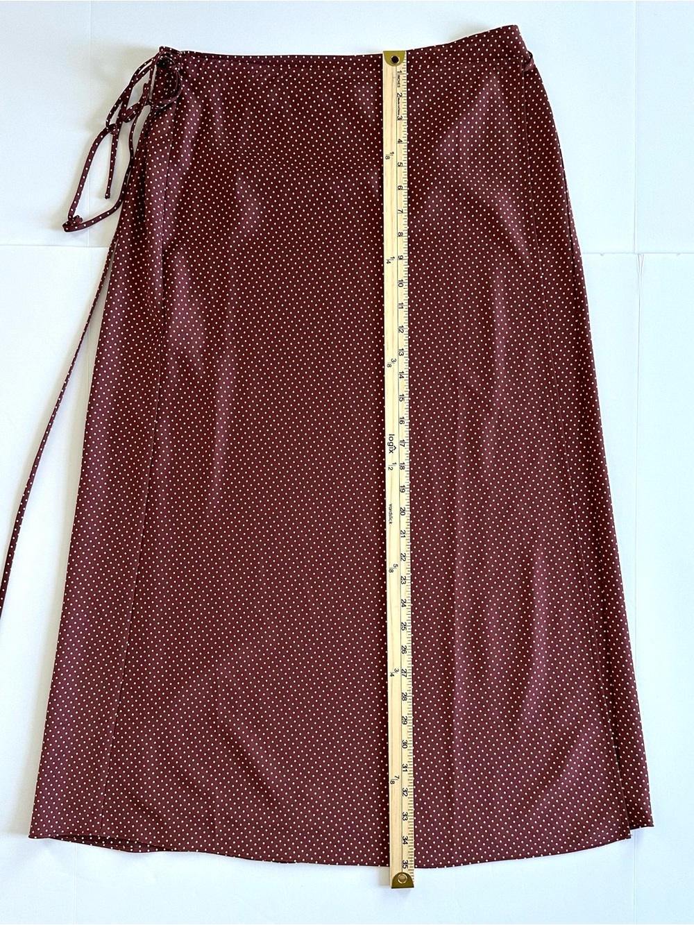 ✨Matching Set✨ J.Crew Smocked Top & Wrap Slip Skirt in Sable Polka Dot | XL - Picture 9 of 14